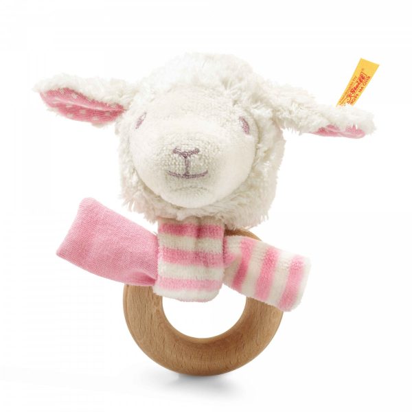 STEIFF LIENA LAMB GRIP TOY WITH RATTLE